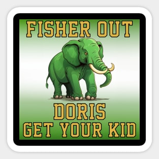 John Fisher Out Doris Get Your Kid Sell the Oakland Athletics Sticker